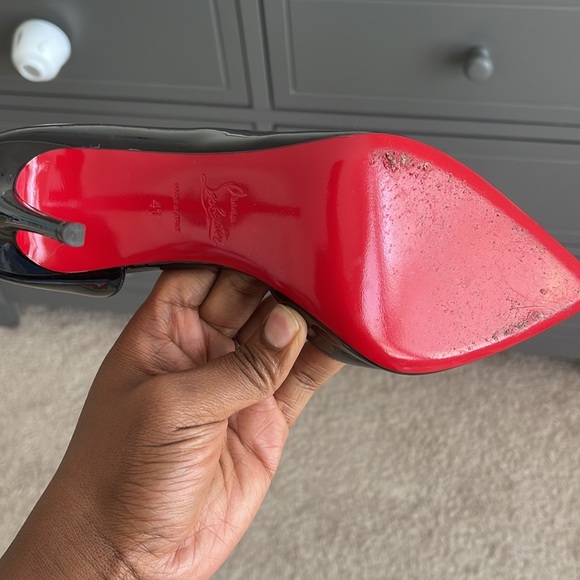 Christian Louboutin Iriza Pointy Toe Half d’Orsay Pump 100mm - Black Patent 41EU - Picture 12 of 12